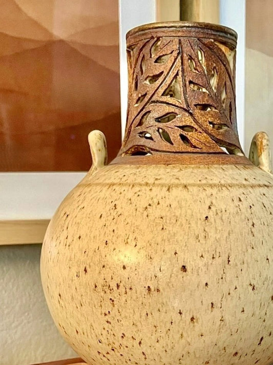 YELLOW PERSIAN-INSPIRED VASE
