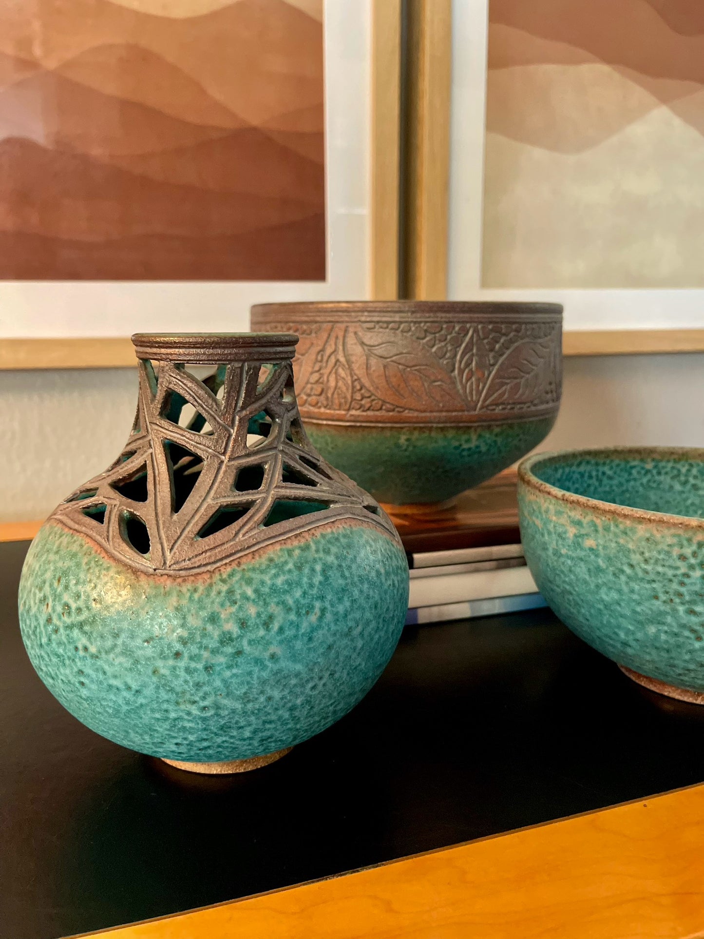 GREEN SPECKLED BOWL